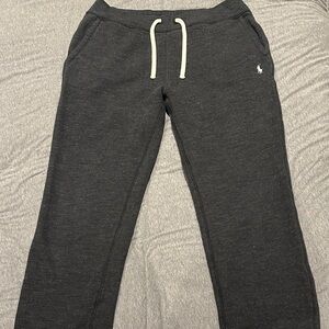 Ralph Lauren Dark Gray Sweatpants with Cream Drawstring